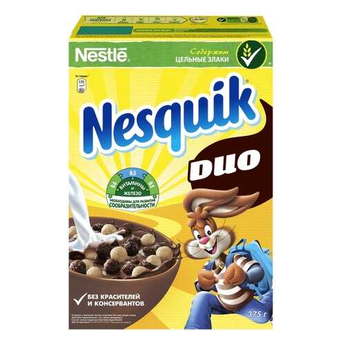 Готовый завтрак шоколадный Nesquik duo 375 г в Да