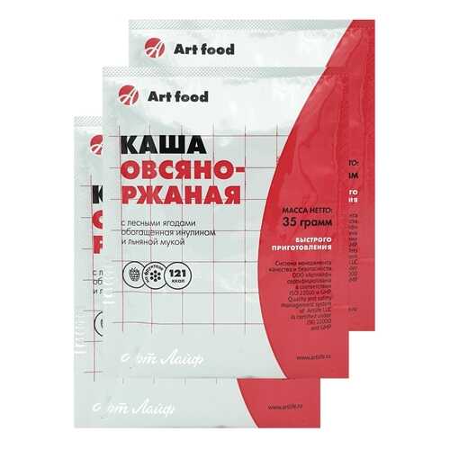 Каша овсяно-ржаная Art Life с лесными ягодами 3 шт по 35 г в Да