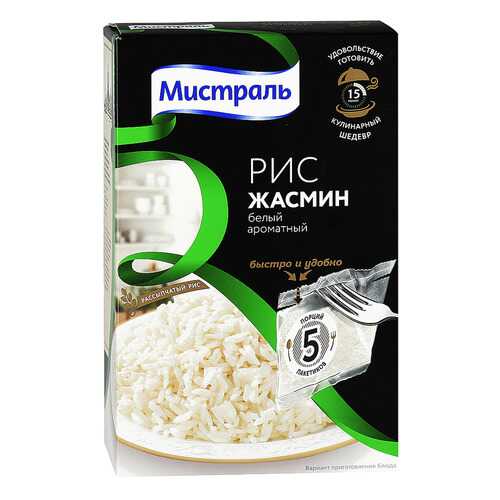 Рис Мистраль жасмин белый ароматный 80 г 5 пакетиков в Да