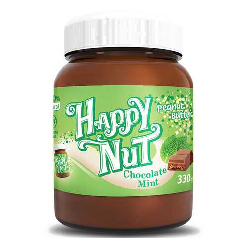 Арахисовая паста шоколадная HAPPY NUT с мятой 330 г в Да