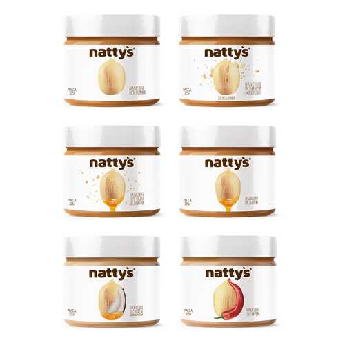 Набор арахисовых паст Nattys Peanut butter mix natbox 6 штук 325 г в Да