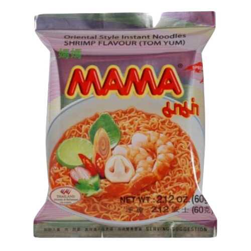 Лапша Mama тайская быстрого приготовления со вкусом креветки том-ям 60 г в Да