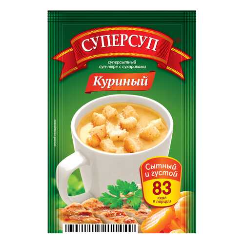 Суперсуп-пюре Суперсытный куриный с сухариками 23 г в Да