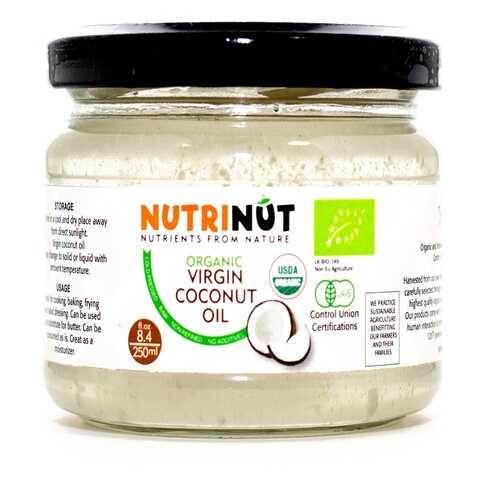 Кокосовое масло Nutrinut organic virgin coconut oil 250 мл в Да