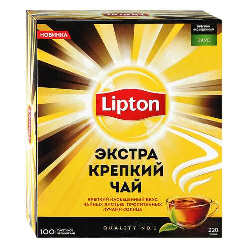 Чай черный Lipton экстра крепкий 100 пакетиков в Да