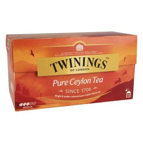 Чай черный Twinings pure ceylon tea 25 пакетиков в Да