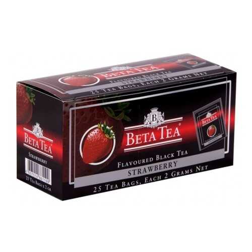 Чай черный в пакетиках для чашки Beta Tea клубника 25*2 г в Да