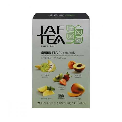 Чай Jaf Tea Green Fruit Melody зеленый с добавками ассорти 5 видов по 4 сашета в Да