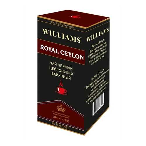 Чай Williams Royal Ceylon, черный цейлонский байховый, 25 пакетиков в Да