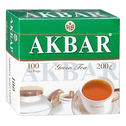 Чай зеленый Akbar green китайский 100 пакетиков в Да