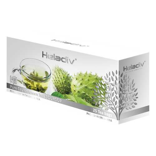 Чай зеленый пакетированный Heladiv GT soursop green tea 25 пакетиков в Да