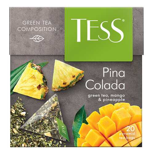 Чай зеленый в пирамидках Tess Pina Colada 20 пакетиков в Да