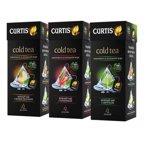 Набор чая Curtis Cold tea, ассорти , 12 пирамидок х 3 упаковки в Да