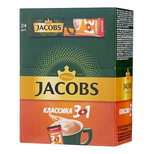 Кофе растворимый Jacobs 3в1 классика 24 стика в Да