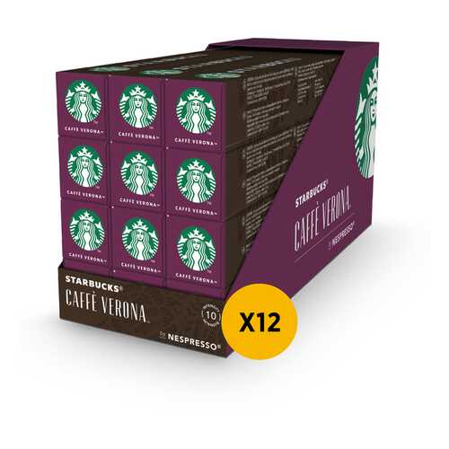 Кофе STARBUCKS Сaffe Verona молотый в капсулах для системы Nespresso 12 шт по 55 г в Да