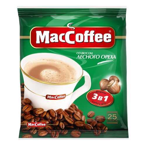 Напиток кофейный растворимый 3в1 MacCoffee Лесной Орех, м/уп 18г*25*20 (У) блок в Да