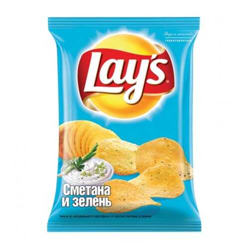 Чипсы Lay's из натурального картофеля сметана, зелень 90 г в Да