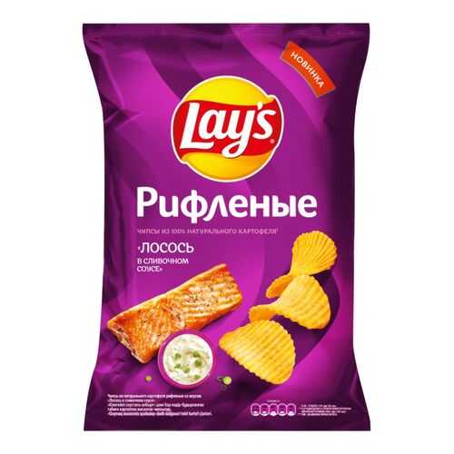 Чипсы Lay's рифленые из натурального картофеля лосось в сливочном соусе 150 г в Да