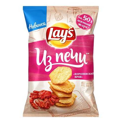 Чипсы Lays Из печи Королевский краб 85г в Да