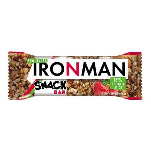 Батончик Snack Bar Ironman клубника и темная глазурь без сахара 40 г в Да