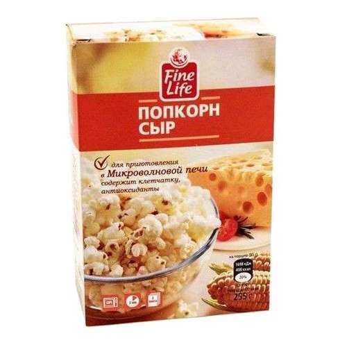 Попкорн Fine Life сыр 85 г 3 штуки в Да