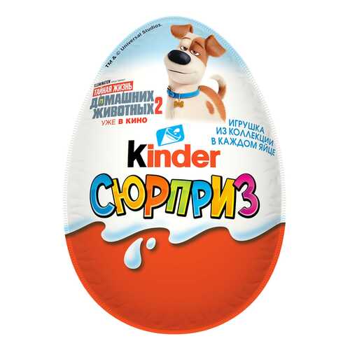 Яйцо Kinder Сюрприз из молочного шоколада с игрушкой Тайная жизнь домашних животных-2 20 г в Да