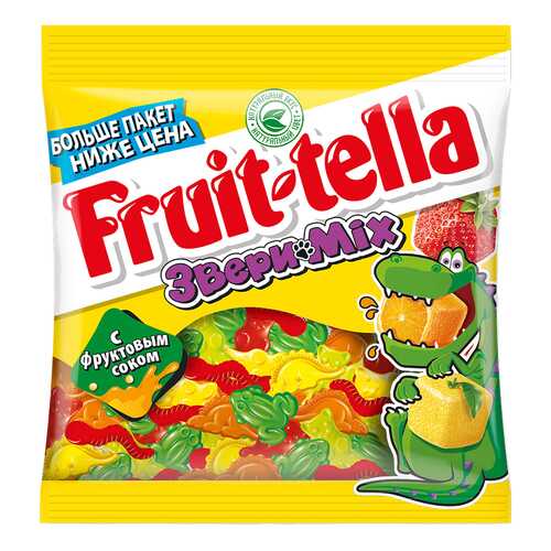 Мармелад Fruit-tella звери mix жевательный с натуральным фруктовым соком 150 г в Да