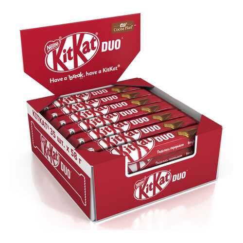 Молочный шоколад Kit Kat с хрустящей вафлей 35 штук по 58 г в Да