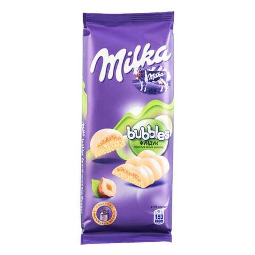 Шоколад белый пористый Milka bubbles с фундуком 83 г в Да