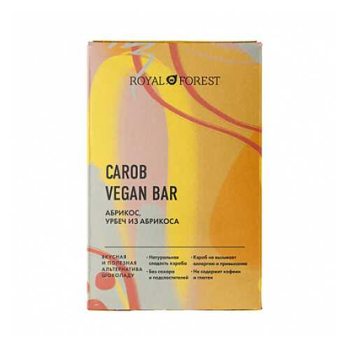 Шоколад Carob Vegan Bar Абрикос, урбеч абрикосовый Royal Forest 50 г в Да