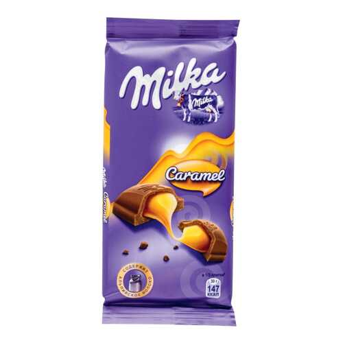 Шоколад молочный Milka с карамельной начинкой 90 г в Да