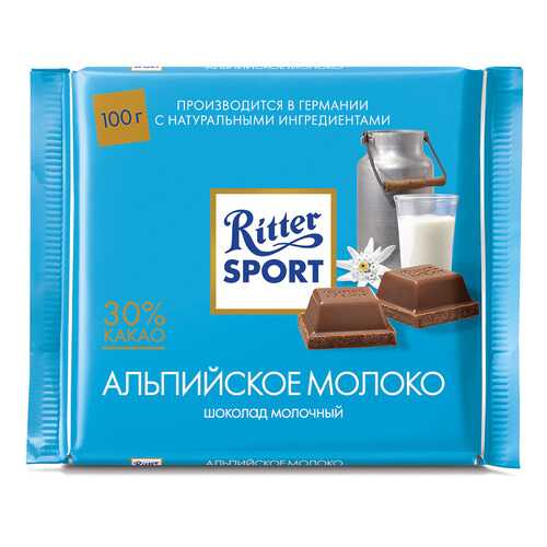 Шоколад молочный Ritter Sport с альпийским молоком и начинкой из шоколадного мусса 100 г в Да