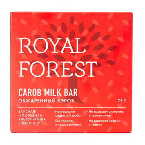 Шоколад Обжаренный кэроб Carob milk bar Royal Forest 75 г в Да