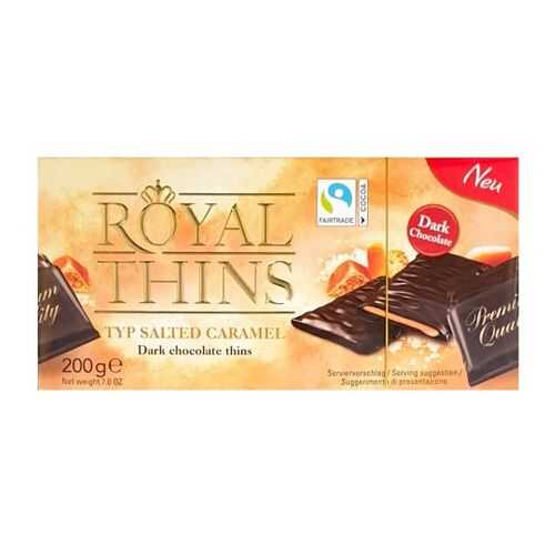 Шоколадные плитки Halloren Royal Thins темный карамель и морская соль 200г в Да