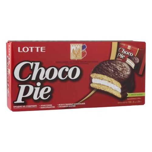 Пирожное choco pie Lotte в шоколаде 168 г в Да