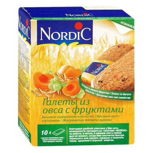 Галеты Nordic из овса с фруктами 30 г 10 штук в Да