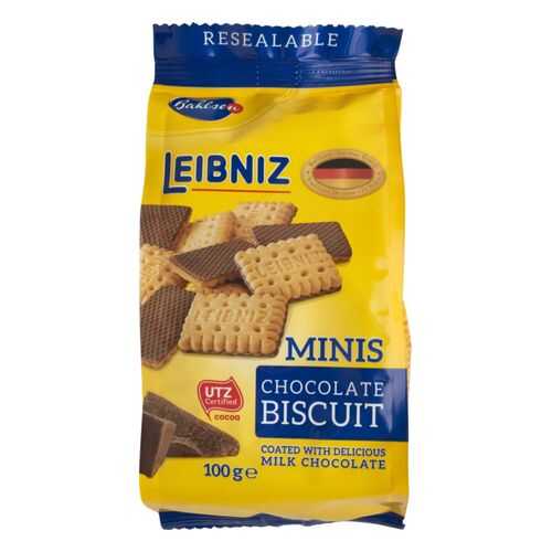 Печенье Leibniz minis chocolate biscuit в шоколаде 100 г в Да