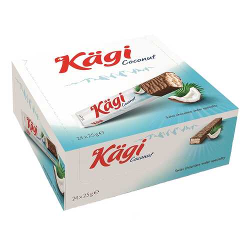 Вафли Kaegi Coconut с кокосовым крем в молочном шоколаде 24*25 г в Да