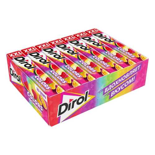 DIROL COLORS XXL жевательная резинка ассорти фрукты 19г по 18 шт в Да