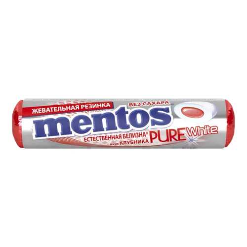 Жевательная резинка Mentos пьюр вайт клубника 15.5 г в Да