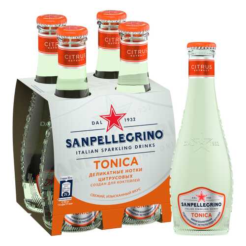 Напиток безалкогольный газированный S.Pellegrino Tonica Citrus, 4 шт по 0,20л в Да